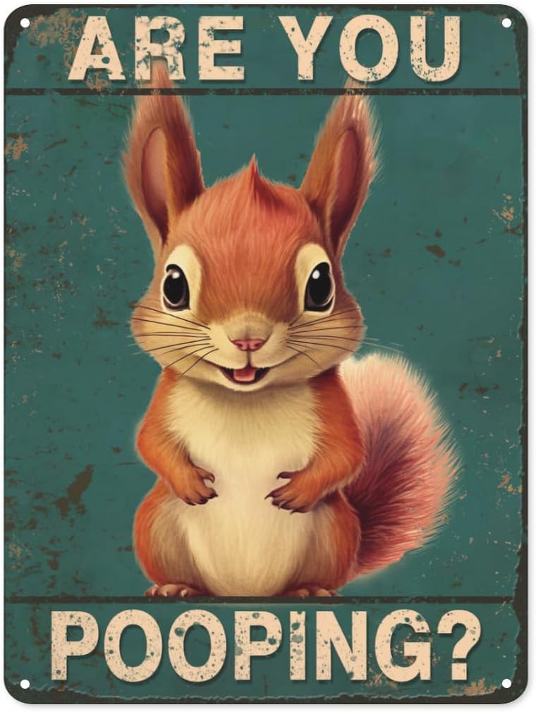 Home Bathroom Wall Decor - Are You Pooping squirrel Bathroom Funny