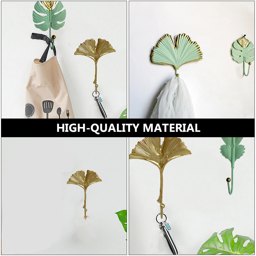 Home Office Bathroom - 3Pcs Mini Leaf Shape Wall Hooks