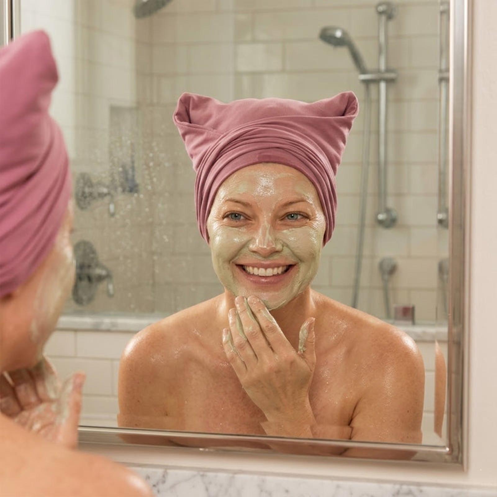 Home Bathroom Towels - Soft Absorbent Hair Turban Towel Anti