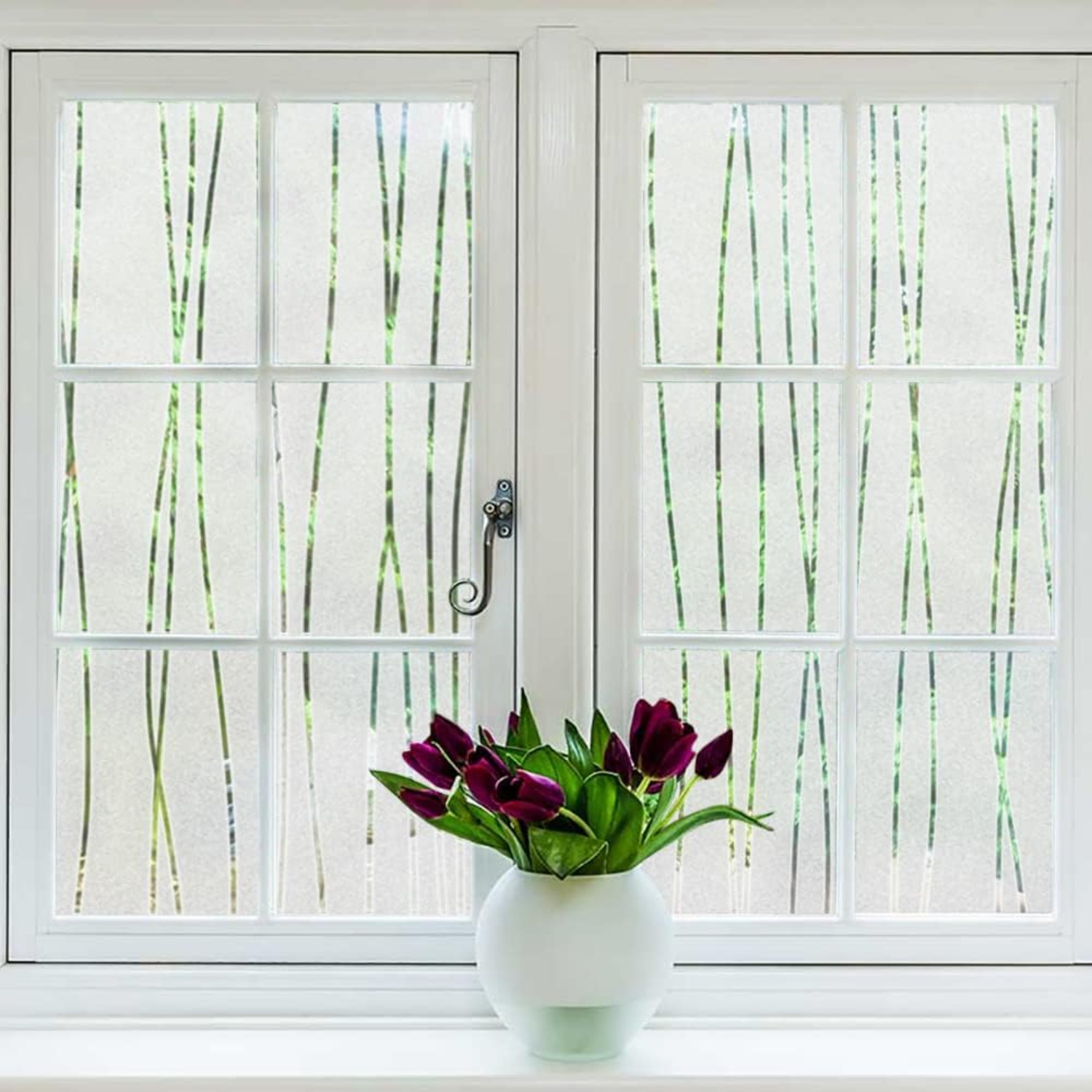 Stripe Pattern Frosted Window  - Home Bathroom Window Tint review and price