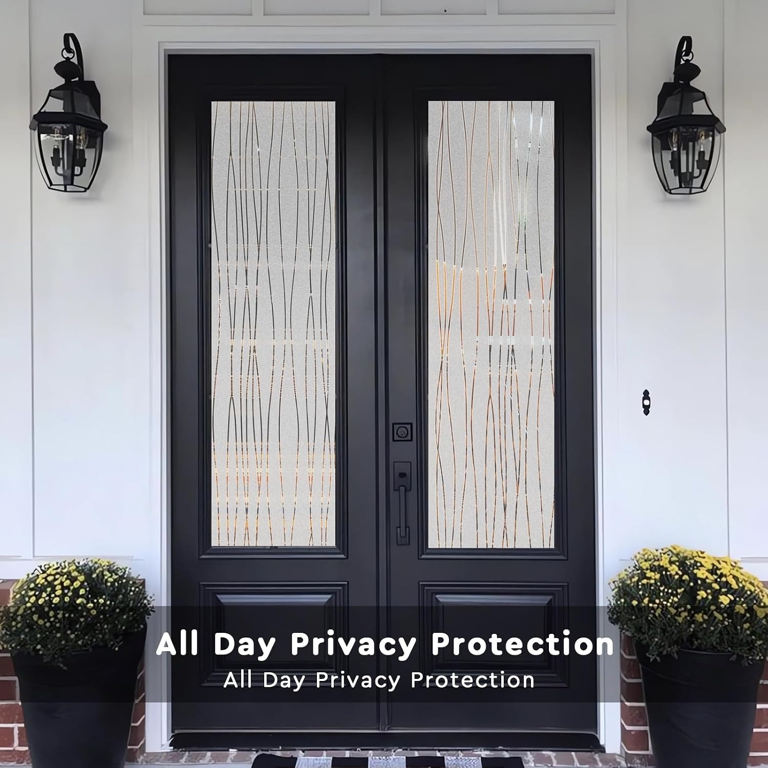 Stripe Pattern Frosted Window  - Home Bathroom Window Tint review and price