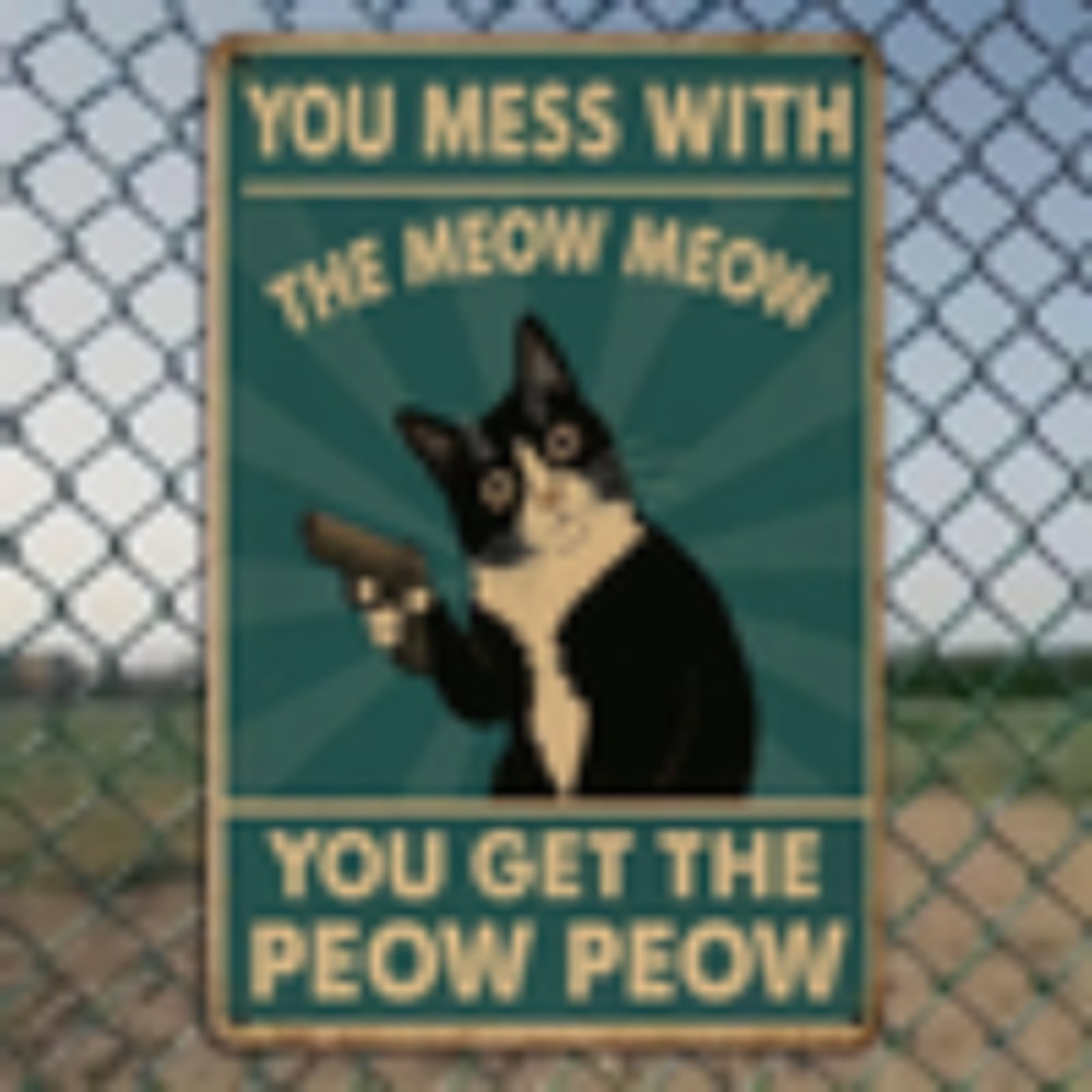 CIFBUY Vintage Funny Cat Alumi - Home Bathroom Wall Decor review and price
