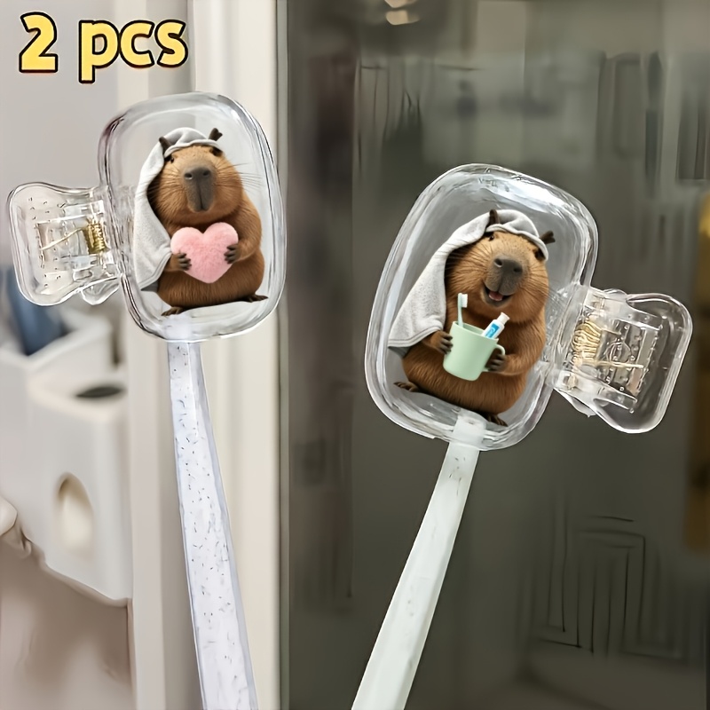 2pcs Capybara Holding Heart An - Home Essentials Bathroom Accessories review and price