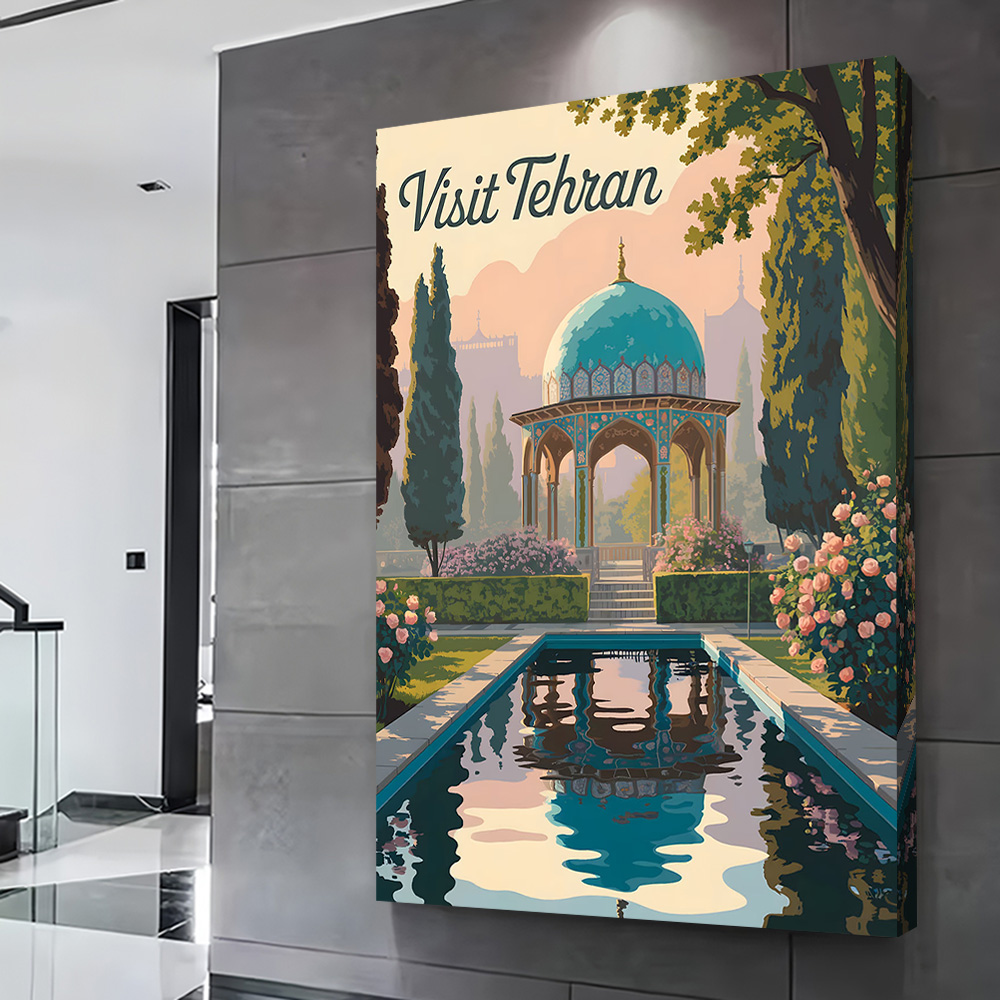 Visit Tehran Travel Poster Cus - Bathroom Home Visit review and price