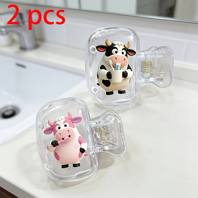 2pcs Cow Toothbrush Case Prote - Home Essentials Bathroom Accessories review and price