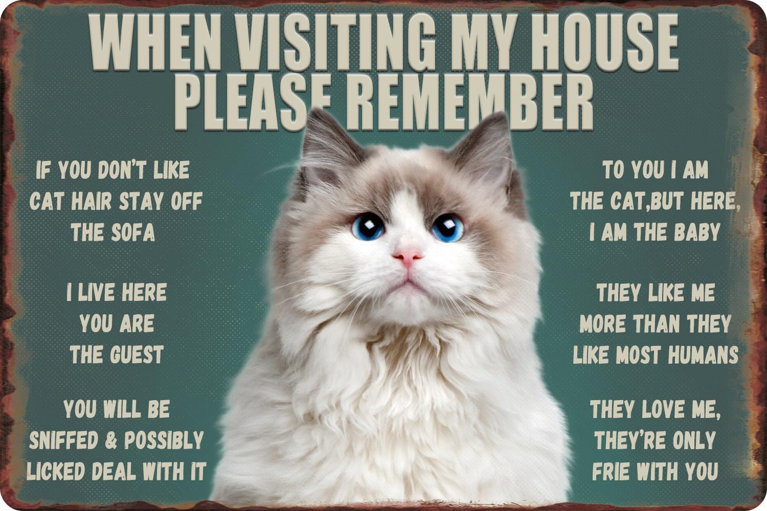 Funny Cat Metal Tin Sign - Whe - Bathroom Home Visit review and price