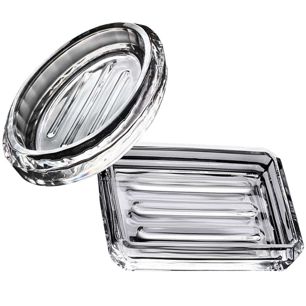 2Pcs Soap Box Transparent Glas - Home Bathroom Design Simple review and price