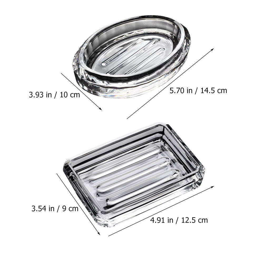 2Pcs Soap Box Transparent Glas - Home Bathroom Design Simple review and price