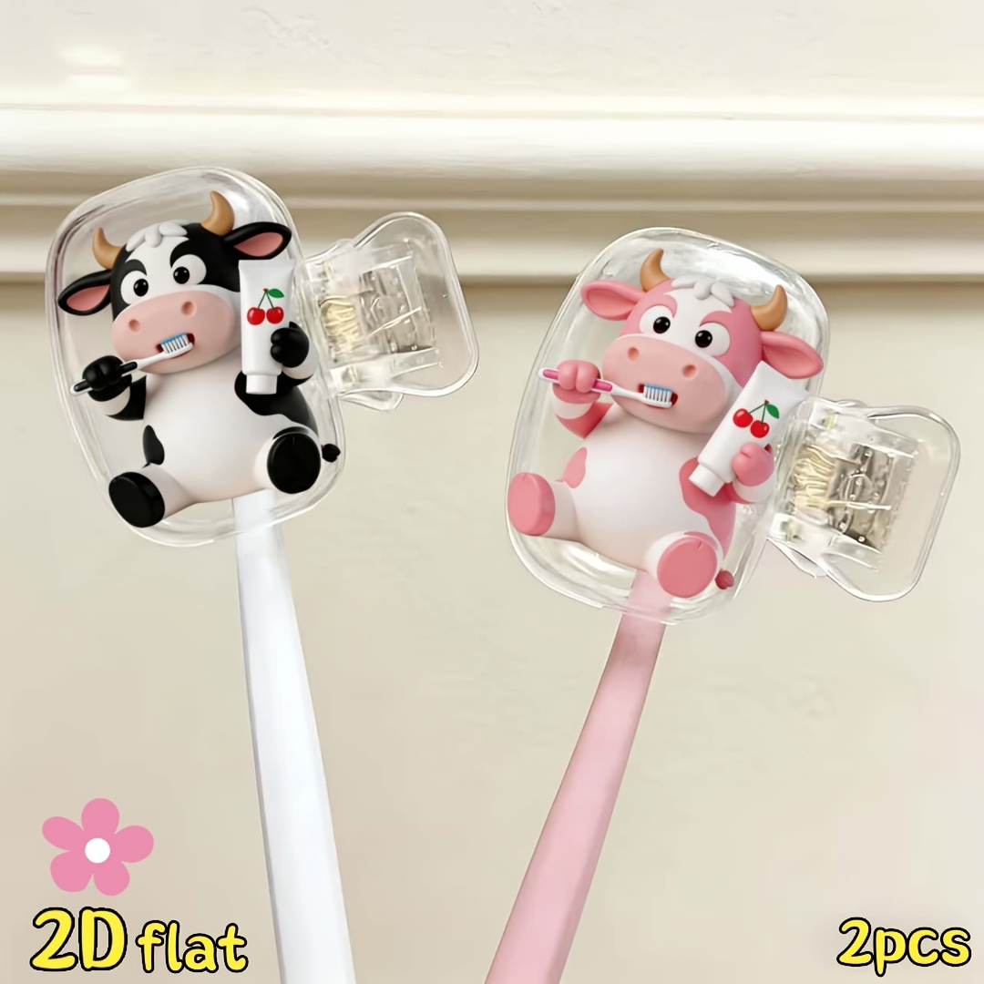2pcs Cow Toothbrush Holder Tra - Home Essentials Bathroom Organizer review and price
