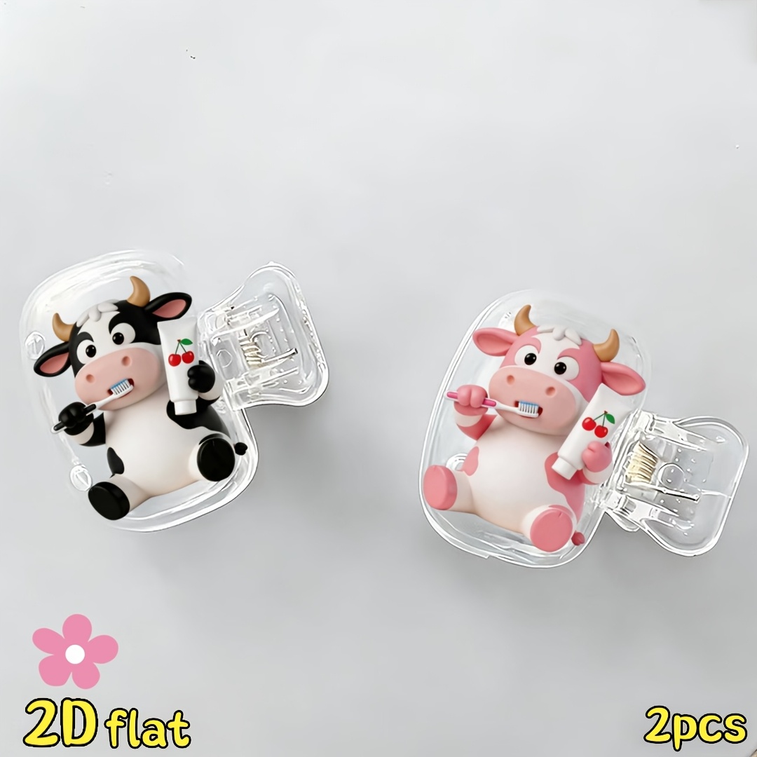 2pcs Cow Toothbrush Holder Tra - Home Essentials Bathroom Organizer review and price