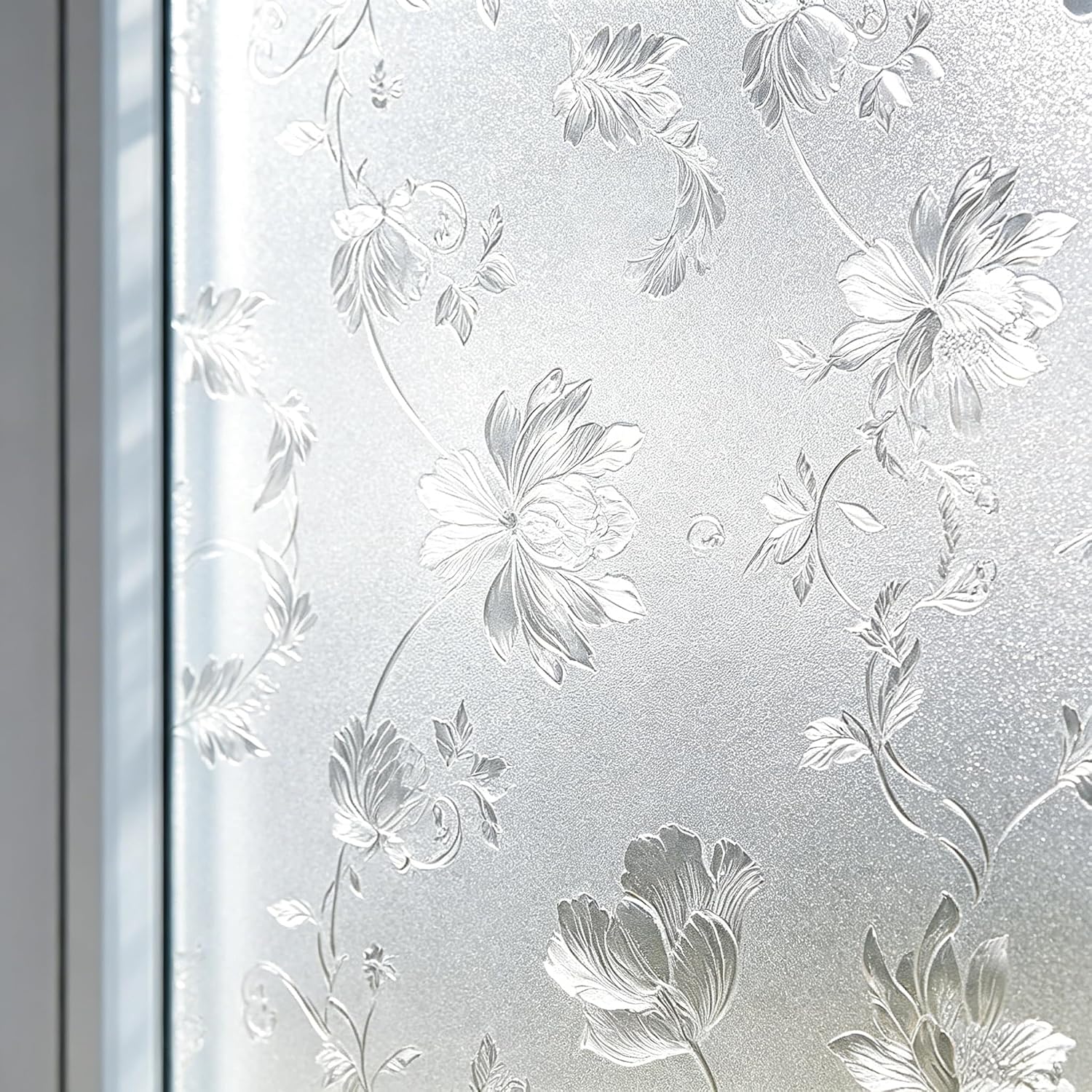 Floral Frosted Window Privacy  - Home Bathroom Window Tint review and price