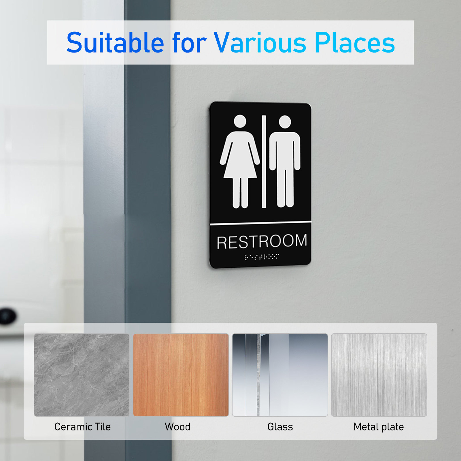 Braille Restroom Sign Self Adh - Home Office Bathroom review and price