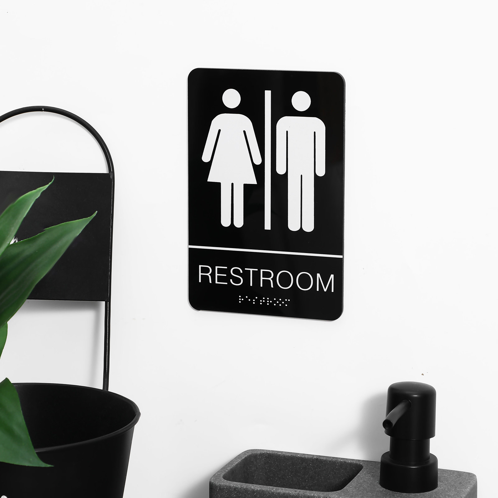 Braille Restroom Sign Self Adh - Home Office Bathroom review and price